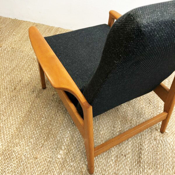 Fler 'Flermark' Mid Century Navy Blue Upholstered Armchair 