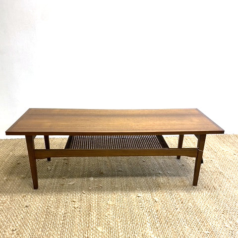 Mid Century Fler Rattan Shelf Coffee Sofa Table