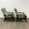 Pair Mid Century Fler SC 58 Armchairs Olive Velvet Upholstery