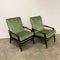 Pair Mid Century Fler SC 58 Armchairs Olive Velvet Upholstery