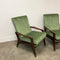 Pair Mid Century Fler SC 58 Armchairs Olive Velvet Upholstery