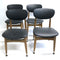 Set Four Mid Century Matchstick Back Dining Chairs - New Upholstery