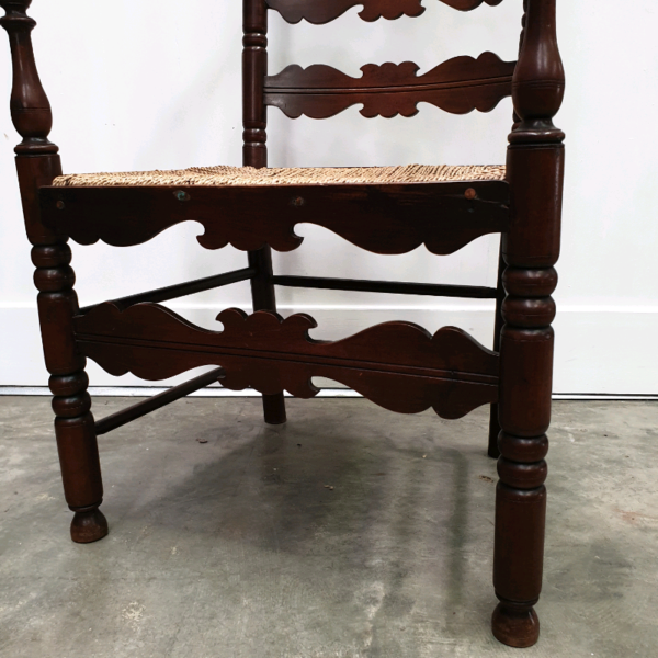 French rush seated ladder back chair