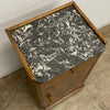 Antique Marble Top French Walnut Side Cabinet Cupboard