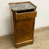 Antique Marble Top French Walnut Side Cabinet Cupboard