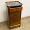 Antique Marble Top French Walnut Side Cabinet Cupboard