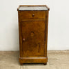 Antique Marble Top French Walnut Side Cabinet Cupboard