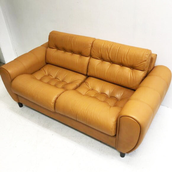 Full Leather Danish Sofa