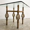 Glass Top Vintage Wrought Iron Coffee Side Table