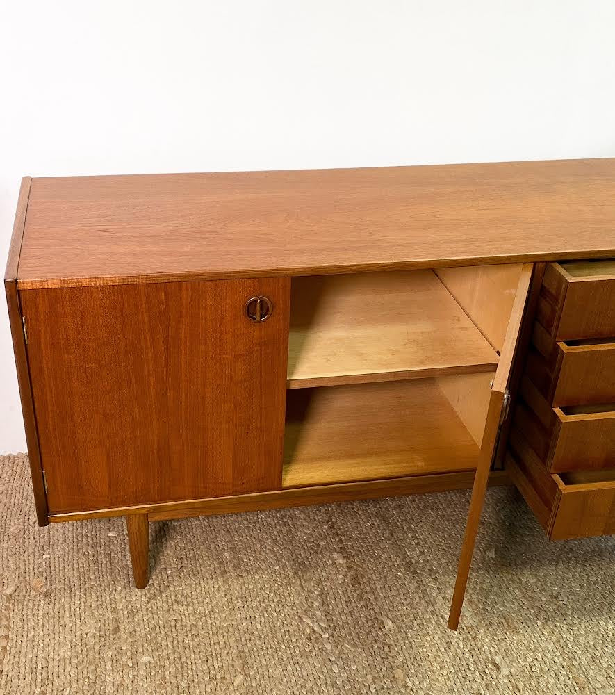 Parker Mid Century Nordic Teak Long Sideboard