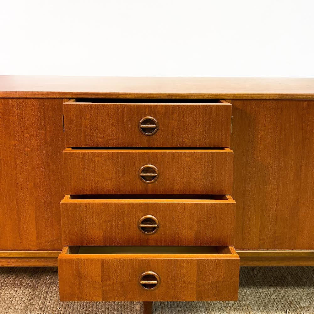Parker Mid Century Nordic Teak Long Sideboard