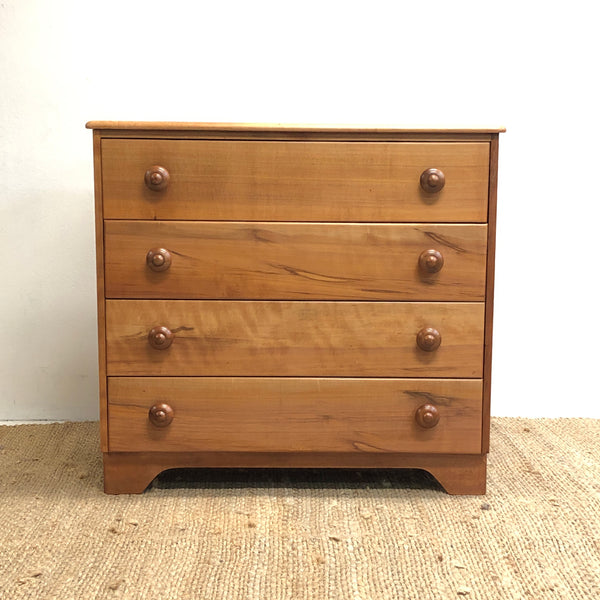 Mid Century 1950's Australian Myrtle Lowboy Chest of Drawers