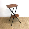2 Tier Mid Century Teak English Folding Table Plant Stand