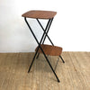 2 Tier Mid Century Teak English Folding Table Plant Stand