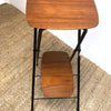 2 Tier Mid Century Teak English Folding Table Plant Stand