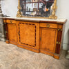 Antique French Burl Walnut and Green Marble Sideboard