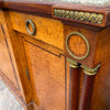 Antique French Burl Walnut and Green Marble Sideboard