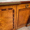 Antique French Burl Walnut and Green Marble Sideboard