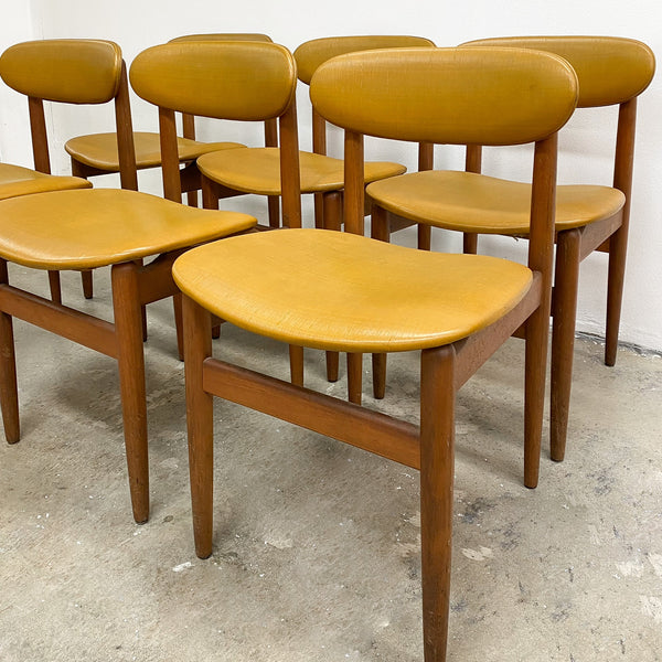 Suite Of Six 1960's Mid Century Mustard Dining Chairs
