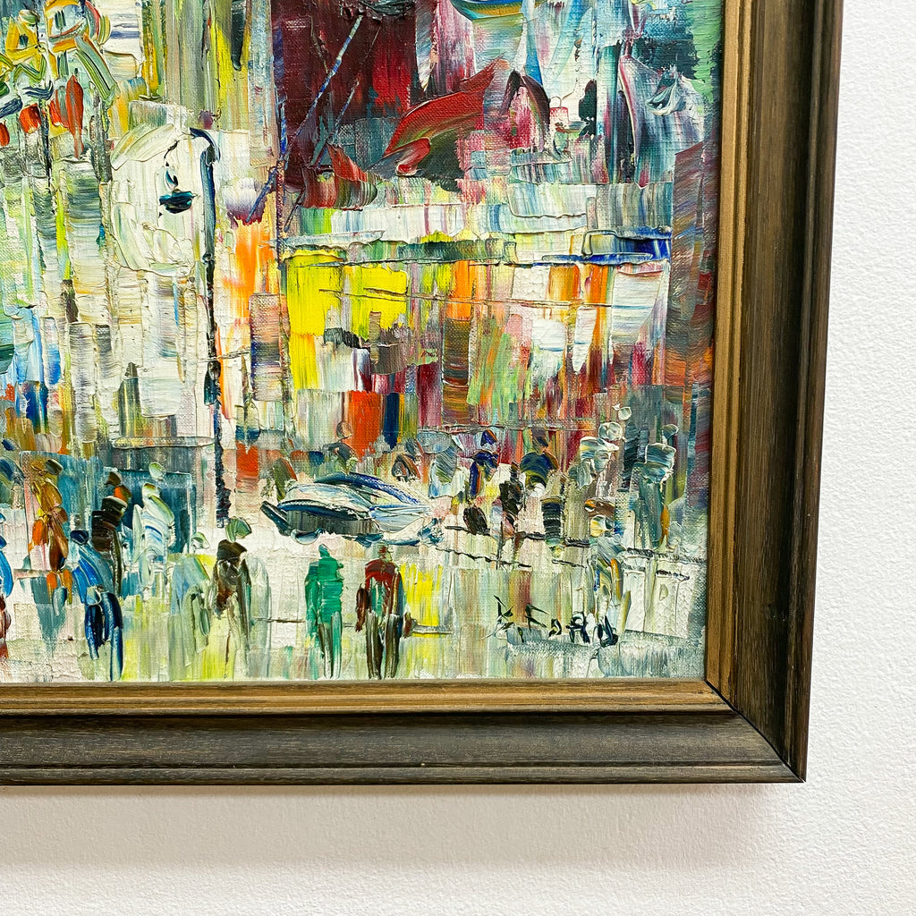 Mid Century Abstract Original Oil Painting
