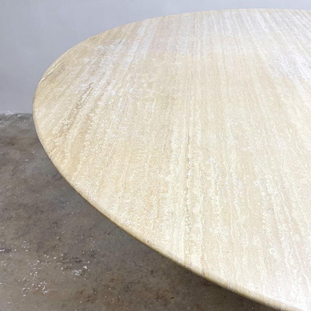 Vintage Round Travertine Dining Table