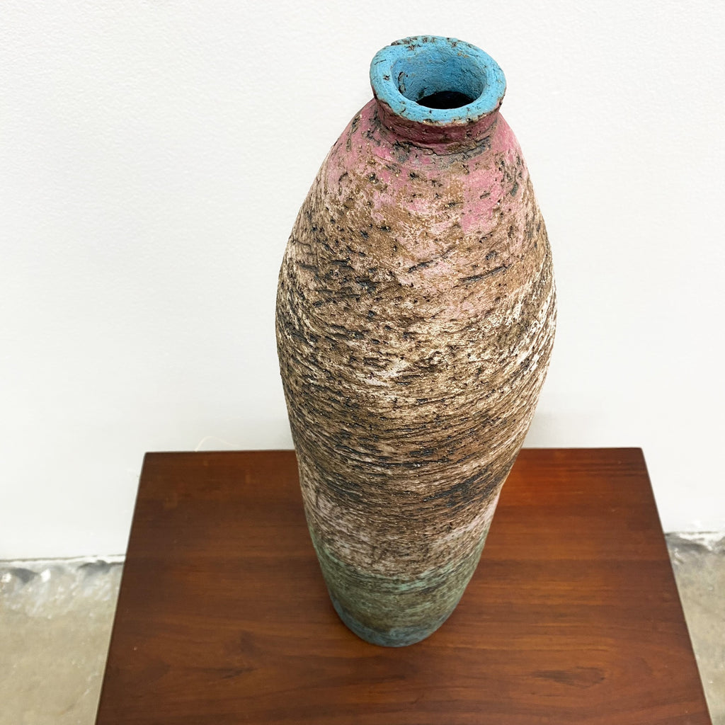 Tall Mid Century Stoneware Studio Pottery Vase