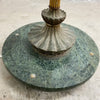 Vintage Brass and Green Marble Standard Lamp and Shade