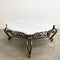 Vintage Wrought Iron & Marble Coffee Table