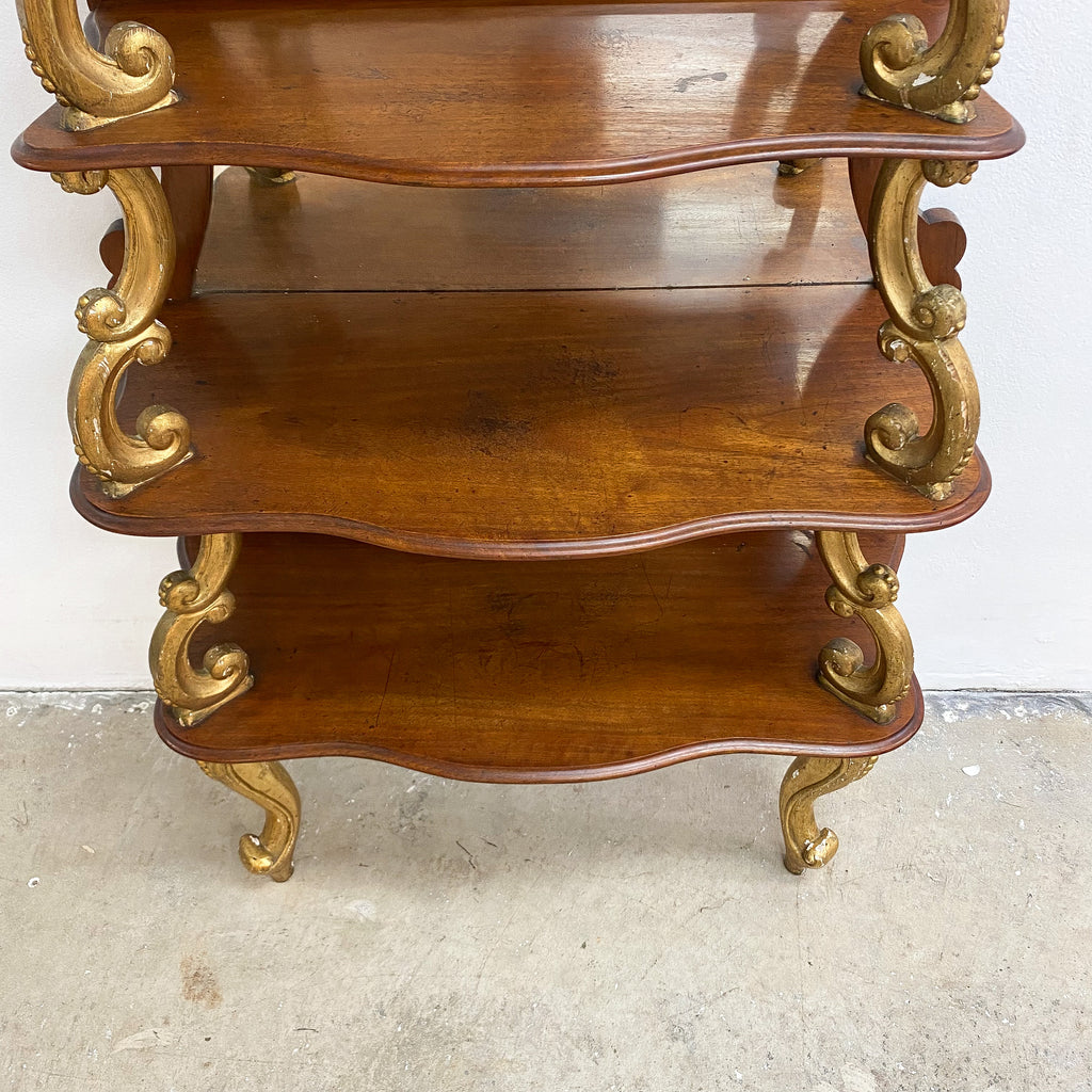 Antique Display Book Shelves With Back Mirror