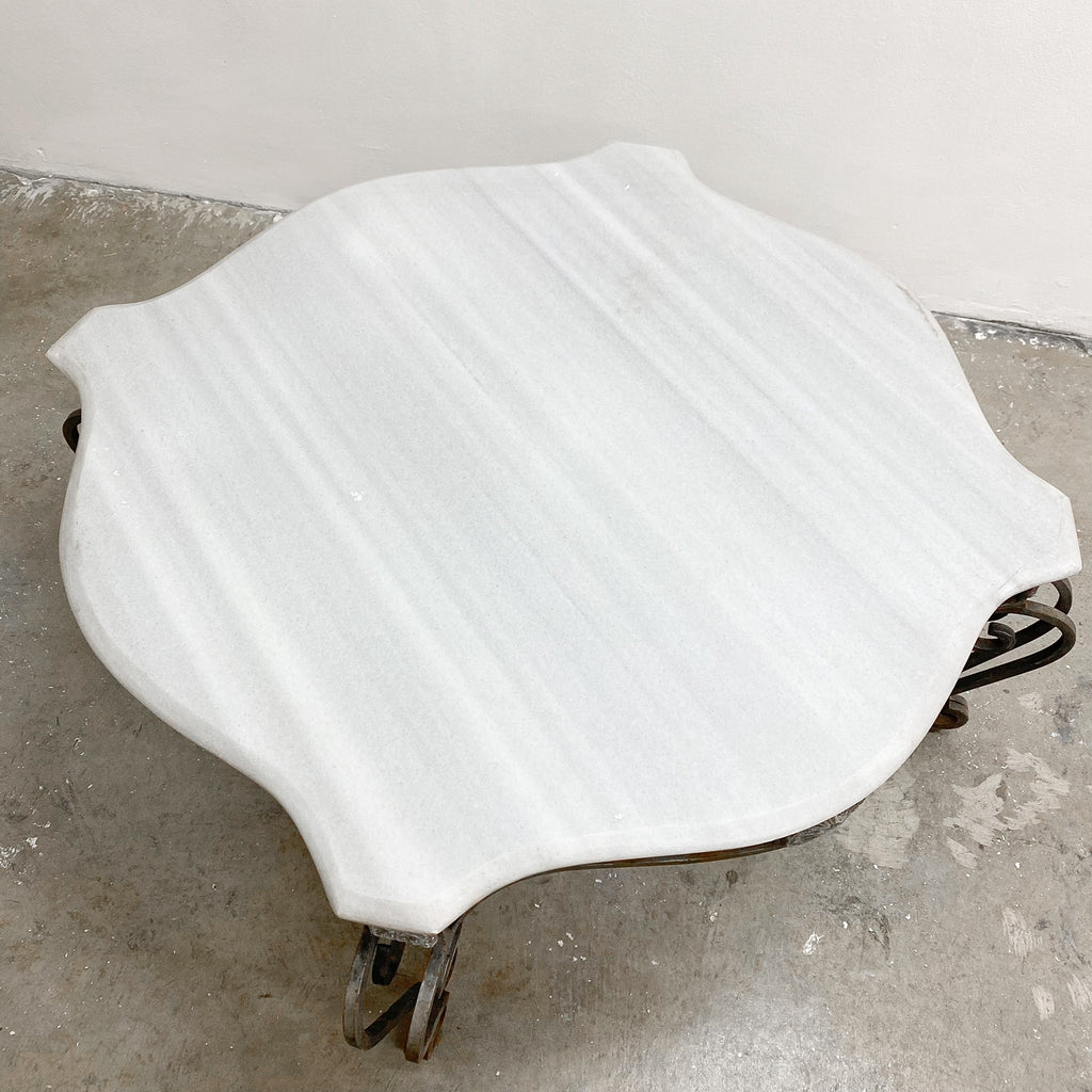 Vintage Wrought Iron & Marble Coffee Table