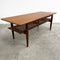 Parker Mid Century Coffee Table With Rattan Shelf
