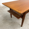 Parker Mid Century Coffee Table With Rattan Shelf