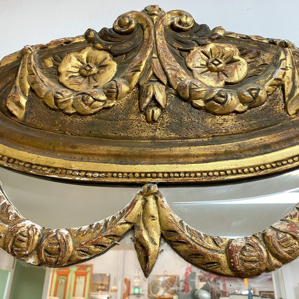 Art Nouveau C1890 Antique 3 Panel Pier Mirror