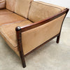 Danish Tan Leather Three Seater Lounge