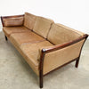 Danish Tan Leather Three Seater Lounge
