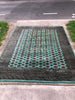 Large Vintage Emerald Green Rug