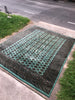 Large Vintage Emerald Green Rug