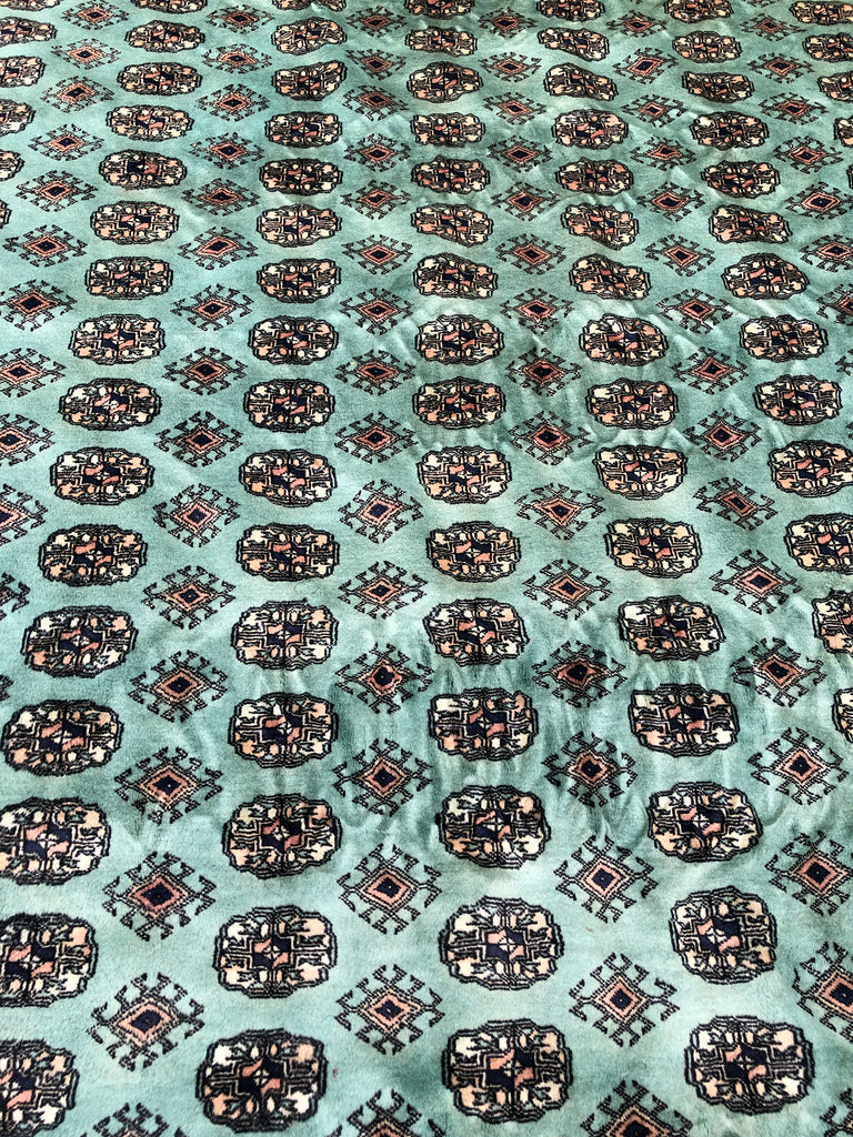 Large Vintage Emerald Green Rug