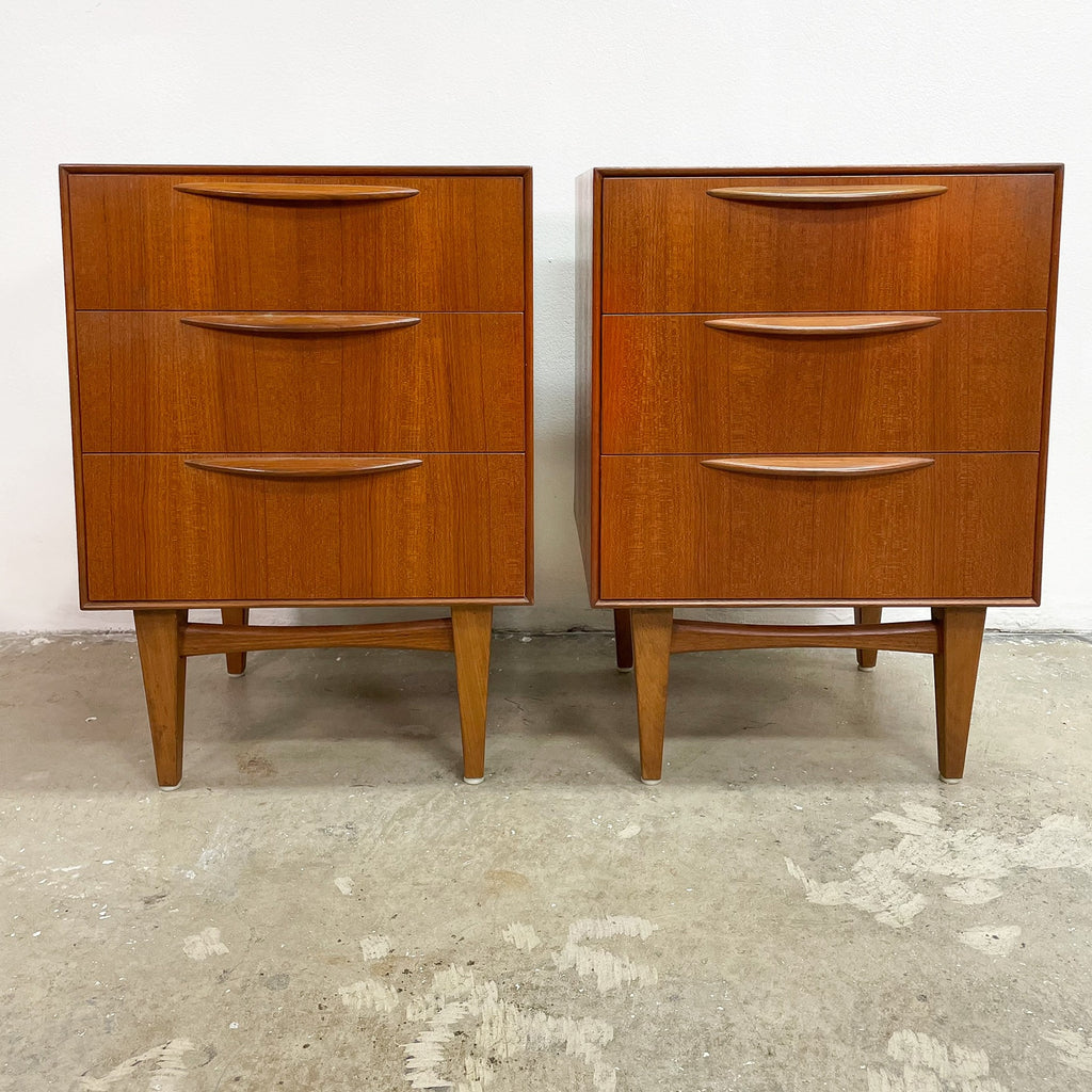 Pair Of Mid Century Teak Bedside Tables