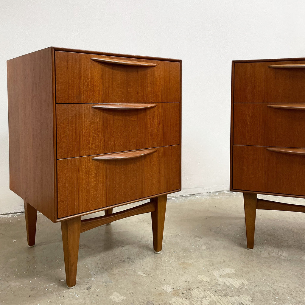 Pair Of Mid Century Teak Bedside Tables