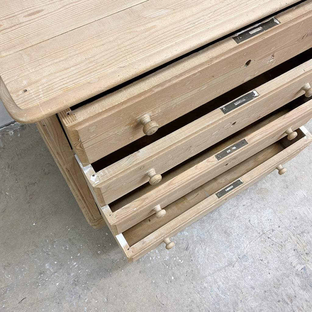 European Baltic Pine Antique Chest Of Drawers