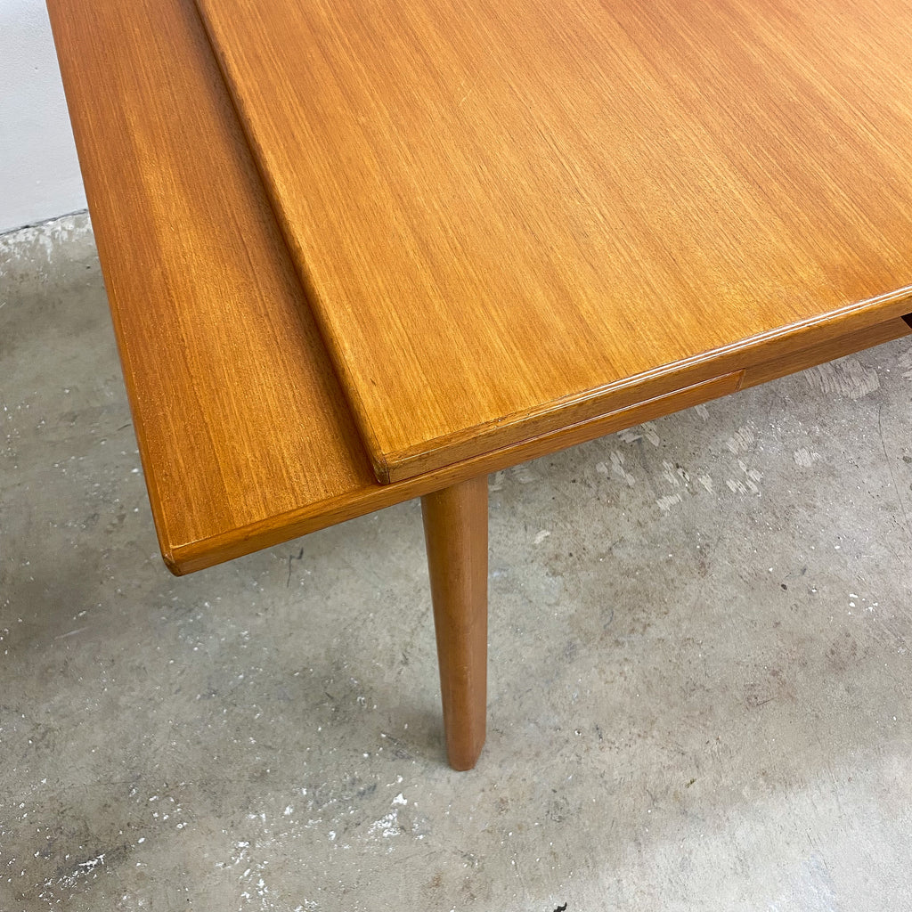 Mid Century Blonde Wood Extension Dining Table