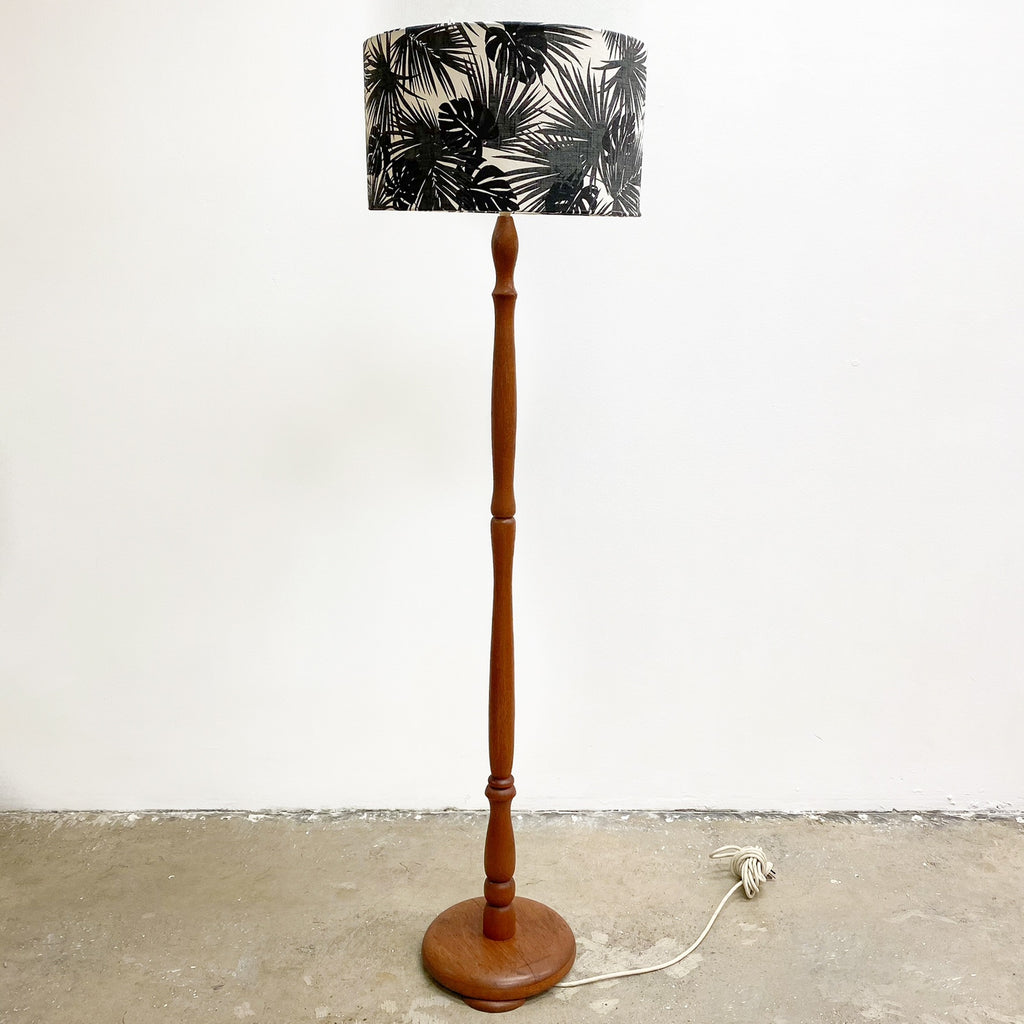 Mid Century Turned Meranty Floor Lamp