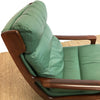 Mid Century Sage Green Leather Tessa Delmont Swivel Armchair