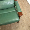 Mid Century Sage Green Leather Tessa Delmont 2 seater Lounge