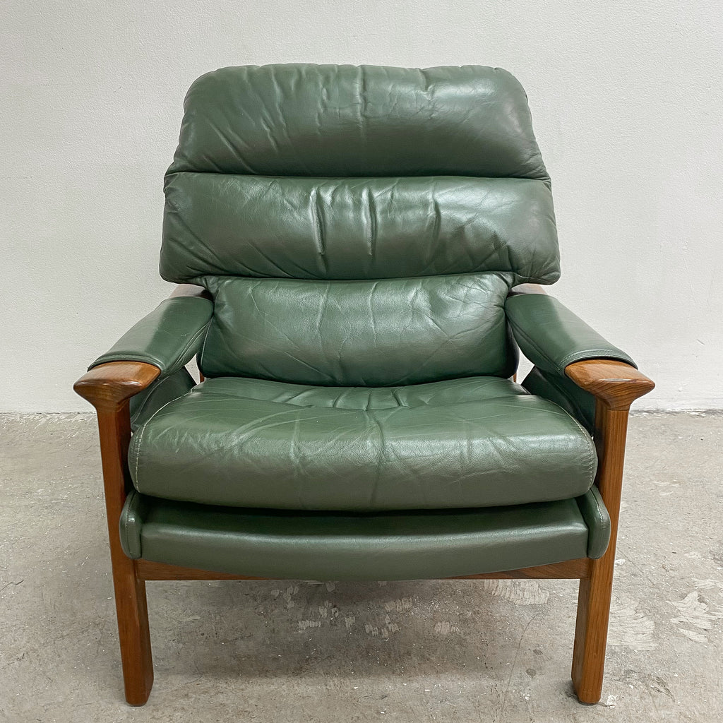 Mid Century Tessa T21 Leather Armchair With Footstool