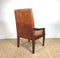 Rustic Oversize Leather and Teak Chairs