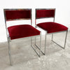 Set 4 1980’s Chrome & Velvet Dining Chairs