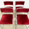 Set 4 1980’s Chrome & Velvet Dining Chairs