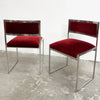 Set 4 1980’s Chrome & Velvet Dining Chairs
